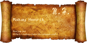 Makay Henrik névjegykártya